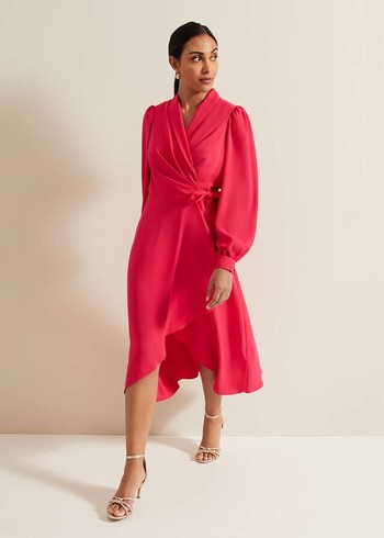 Phase Eight Petite Philippa Wrap Dress Pink Canada | TAVJHF-587